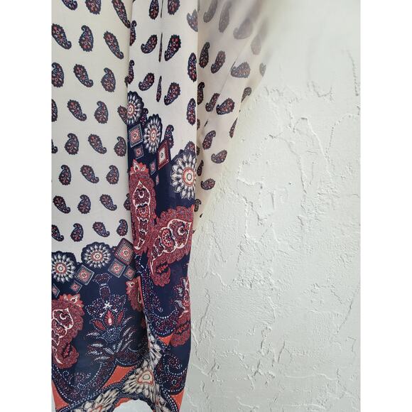 Live 4 Truth Paisley Mixed Media Long Semi-Sheer Kimono Size M - Picture 4 of 5